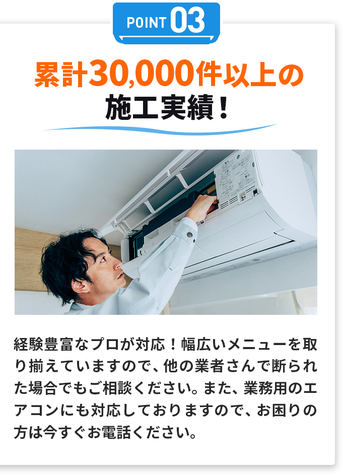 ポイント03累計30,000件以上の施工実績!